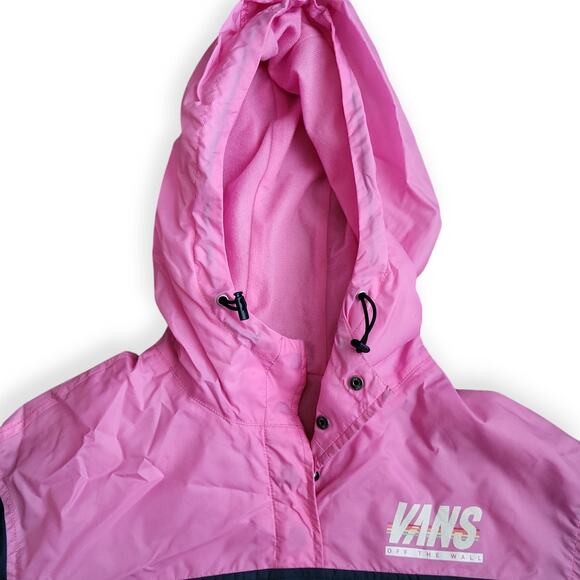 Vans Sport Stripe Anorak 1/2 Button Up Pullover Hoodie Women Sz S - Picture 6 of 13